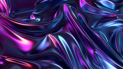 Colorful waves of satin fabric create a mesmerizing texture under soft light in an artistic showcase