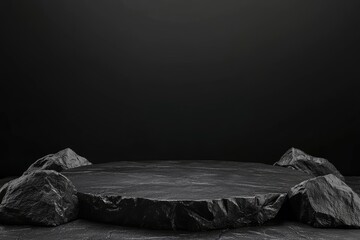 Dark stone podium display