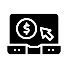 online fundraising glyph icon