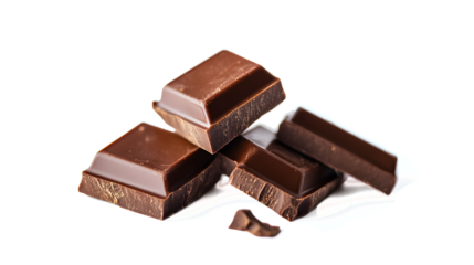 A pile of chocolate bars with one of them missing. Concept of indulgence and temptation, as the chocolate bars are stacked high and appear to be delicious. The missing piece adds a sense of longing