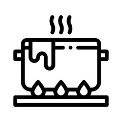 cooking pot line icon