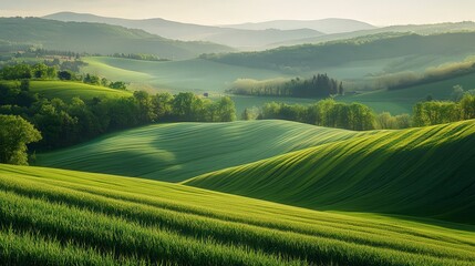 Fototapeta premium panoramic view of the nature, green nature scenery, fresh nature