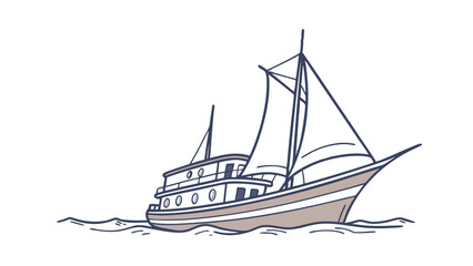 Elegant Sailing Yacht Cruise Ship Ocean Vessel Seafaring Watercraft