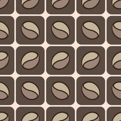 Seamless coffee bean pattern for coffee shop backgrounds, cafe decorations, dining venues and culinary events. for a coffee-themed greeting card. for coffee-themed fabric motifs