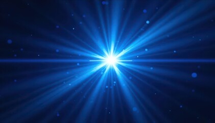 Obraz premium Dynamic blue starburst, sharp points, intense color saturation , motion, explosion