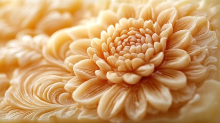 Tranquil Soap Carving with Copy Space for Wellness Marketing - High Resolution Image of Handcrafted Design on Neutral Background, Perfect for Skincare Ads and Handmade Soap Tutorials