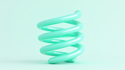 A 3D rendering of a light blue, twisted, and spiraling object.