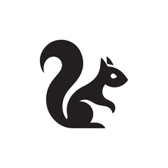 minimalist and modern squirrel logo design