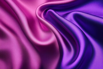 Obraz premium Silk satin. Dark purple pink magenta background. Gradient. Colorful background with space for design. Wavy folds. Shiny fabric.