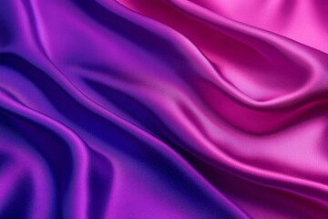 Silk satin. Dark purple pink magenta background. Gradient. Colorful background with space for design. Wavy folds. Shiny fabric.
