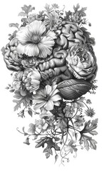 body organ wallpaper decoration art beautiful flower decoration elegant plain background Generate AI