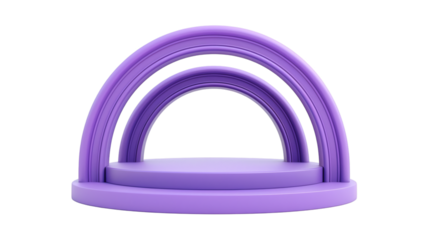 Purple arch round podium 3D render icon isolated on white background