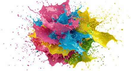Fototapeta premium Color Burst in Motion A Dynamic Explosion of Liquid Paint - High Quality PNG