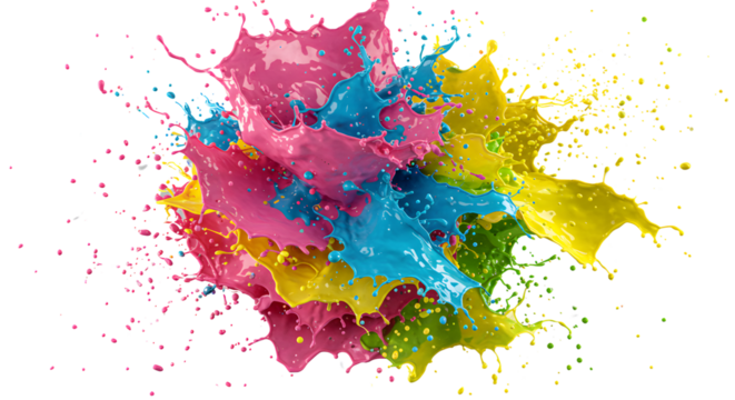 Color Burst in Motion A Dynamic Explosion of Liquid Paint - High Quality PNG