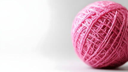 Soft Pink Ball of Yarn: Capturing the essence of warmth and creativity. This image shows a detailed shot of a ball of yarn in a delightful shade of pink.