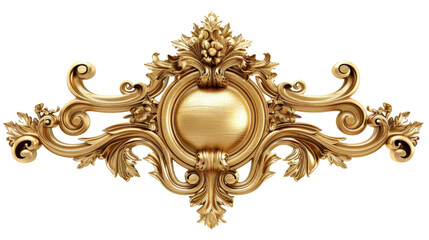Golden ornament with transparent background representing luxury and elegance