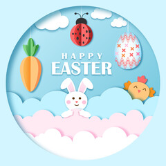 Easter сard in сut paper style