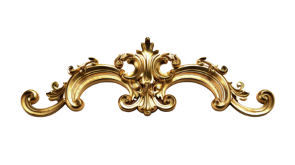 Golden ornament creating a luxurious and elegant atmosphere with transparent background