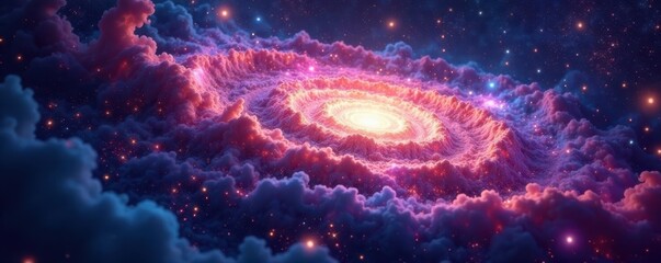 Obraz premium Intricate cosmic design, swirling galaxies & nebulae , galaxy, poster, spiral