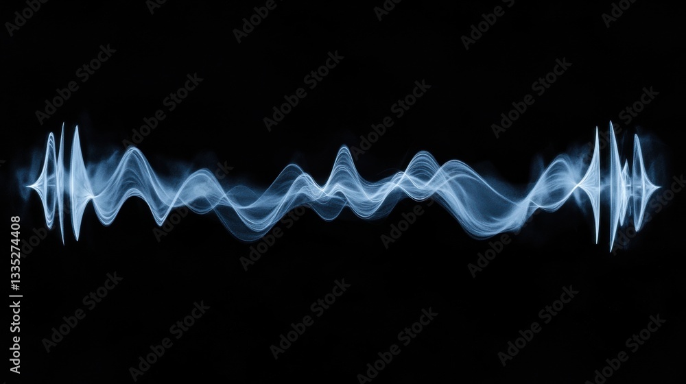 Poster a digital illustration of a waveform with a gradient background.