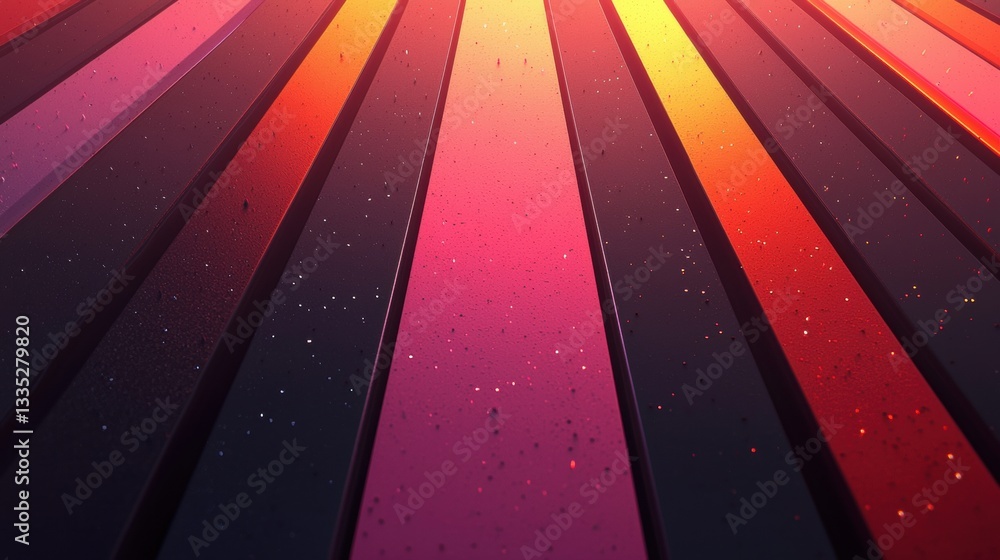 Poster a vibrant abstract composition of intersecting lines in various colors and hues.