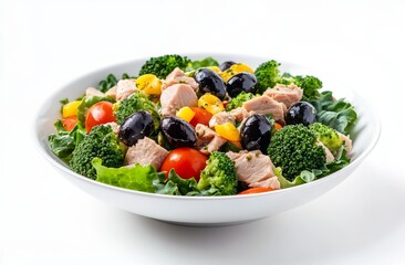 Colorful Tuna Salad with Veggies in Bowl