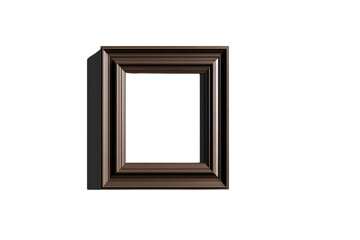 Elegant Brown Picture Frame Isolated on Black Background for Artistic and Decorative Purposes