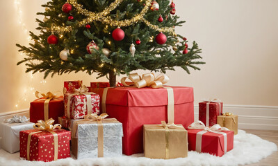 christmas tree with gifts