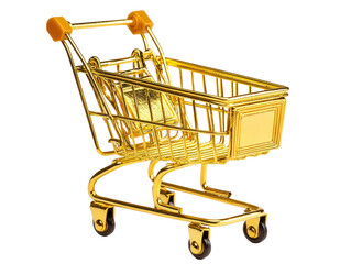 Isolated Golden Shopping Cart