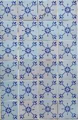 Decorative blue and black patterned tiles. Blue and white abstract seamless pattern 
