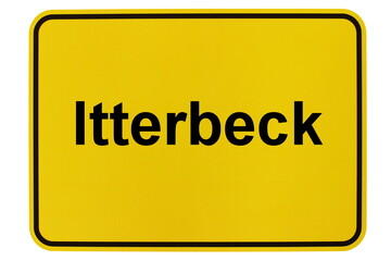 Illustration eines Ortsschildes der Gemeinde Itterbeck in Niedersachsen