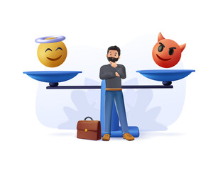 Principles and business ethic to do right things 3D illustration. Social responsibility or integrity to earn trust