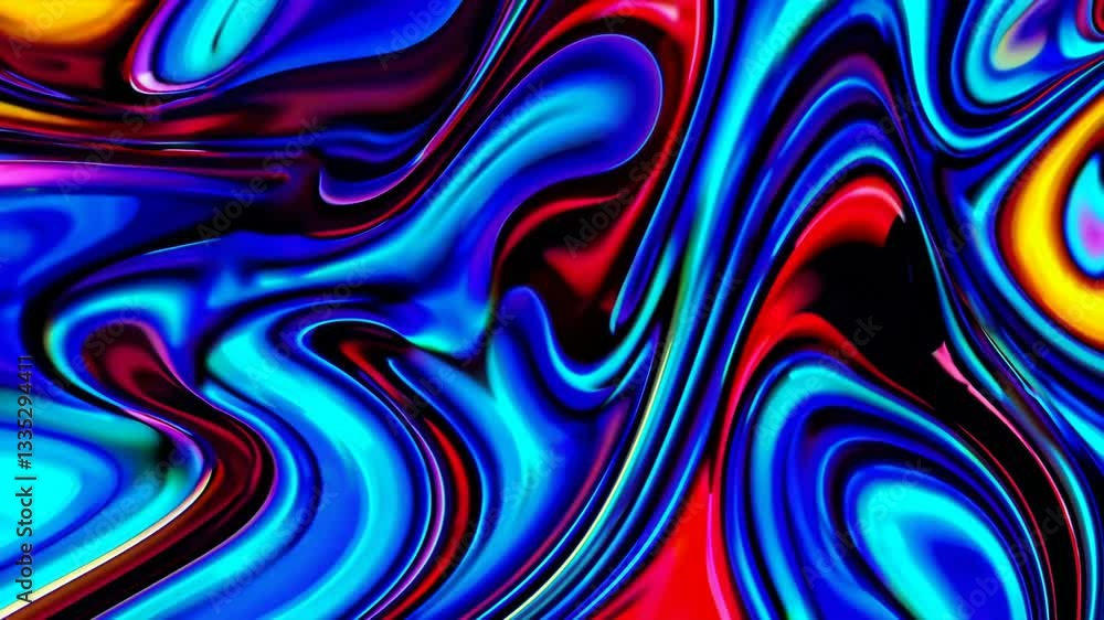 Poster vibrant abstract colorful fluid pattern with swirling shapes. artistic design concept