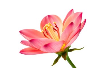 Naklejka premium A single vibrant bloom, petals fully open, isolated on pure white, wallpaper, background