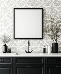 Modern bathroom design with framed art