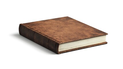 Obraz premium A closed, vintage-style book with a textured brown cover, suggesting a classic appearance.
