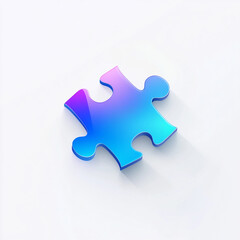 Conceptual image of a blue puzzle piece in a white puzzle, symbolizing connection, support, teamwork, and awareness for neurodiversity and autism