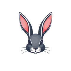 Fototapeta premium Cute 2D Rabbit Head Illustration 