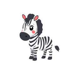Cute Little 3D Zebra Illustration