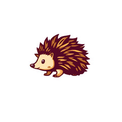Simple Cute Hedgehog Illustration 