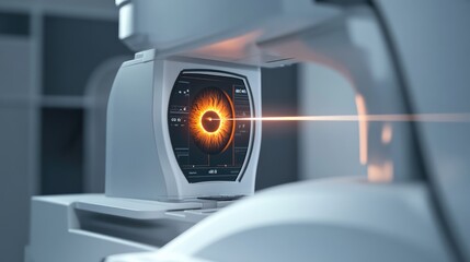 High-Tech Medical Imaging Equipment with Advanced Laser Technology for Eye Examination and Diagnostics