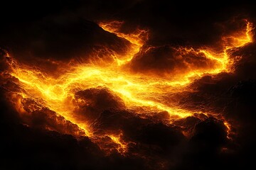 Fiery Landscape of Molten Earth