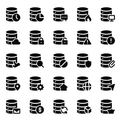 Glyph icons set for Database and Server.
