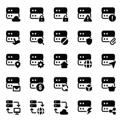 Glyph icons set for Database and Server.