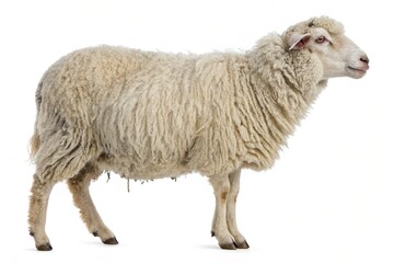 Fototapeta premium Chinese merino sheep isolated on white background
