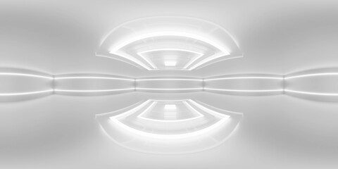 Futuristic Minimalist Interior with Ambient Lighting 360 panorama vr image