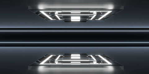 Futuristic Abstract Design with Glowing Lights