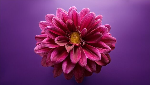 one flower large burgundy chrysanthemum bigoudi on a purple background close up