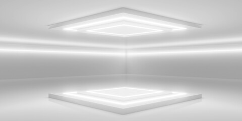Minimalist Modern Interior with Geometric Illumination