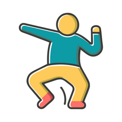 Fototapeta premium Joyful dancing person expressing happiness, vibrant illustration